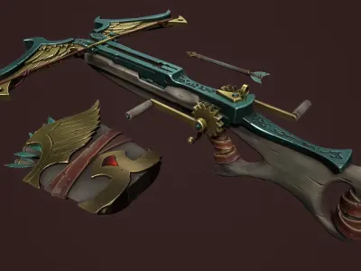 Rune crossbow Low-poly 3D model