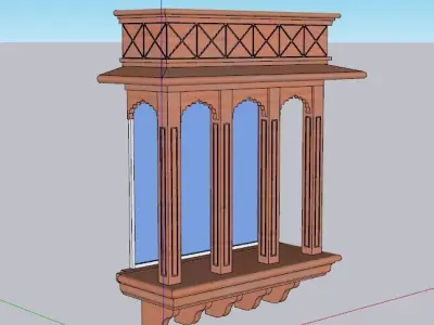 indian jodhpuri stone jharokha Low-poly 3D model