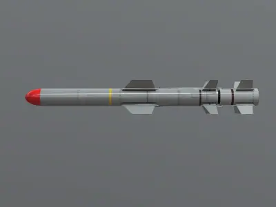 RGM UGM-84D Harpoon Anti-Ship Missile Low-poly 3D model
