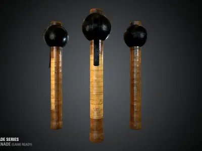 Rohr Ball Grenade - WWI Grenade Series Low-poly 3D model