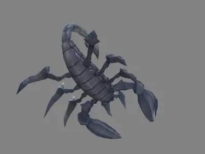 Stone scorpion sculpture Low-poly 3D model