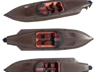 MotorBoat Low-poly 3D model