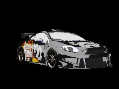 Big lou Mitsubishi Eclipse GT Free 3D model