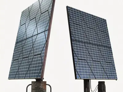 Solar panel Low-poly 3D model 3