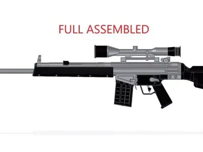MSG-90 sniper rifle 3D model