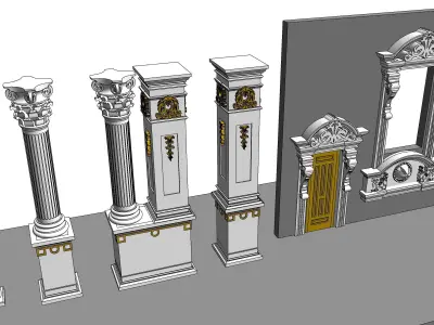 Classical House Revit Family Parameter 3D model