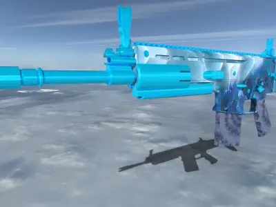 Scar L airsoft rifle in sky Low-poly 3D model