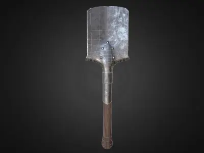 WW1 German Trench Shovel asset Free low-poly 3D model
