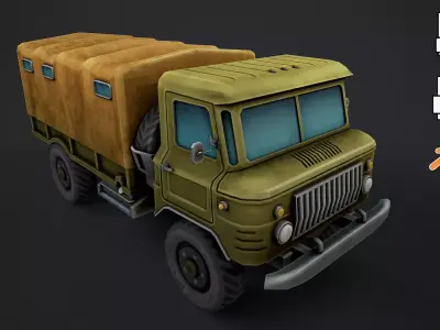 GAZ-66 Truck Game Ready Low-poly 3D model