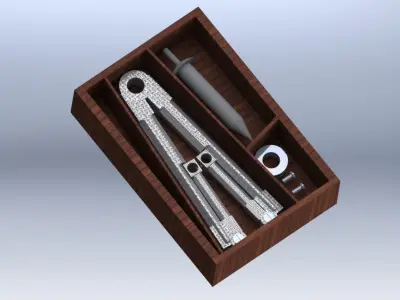 Multi utility pocket compass 3D model