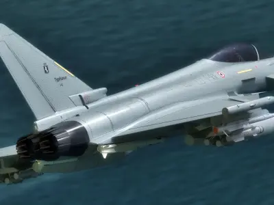 Euro Fighter Typhoon with High Resolution Cockpit-Fully Rigged Low-poly 3D model
