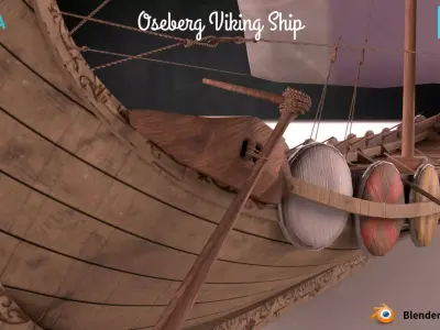 Oseberg Viking Ship Low-poly 3D model Low-poly 3D model