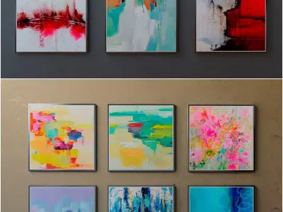 Collection of paintings abstract art part 12 3D model