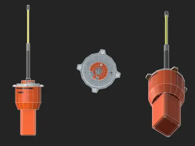 Emergency aircraft radio beacon Low-poly 3D model