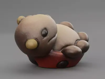 Ceramic ladybird Low-poly 3D model