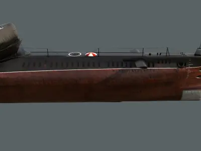 Project 665 Whiskey Long Bin submarine Low-poly 3D model