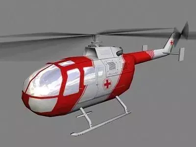 Bo105 V6 Helicoopter Low-poly 3D model