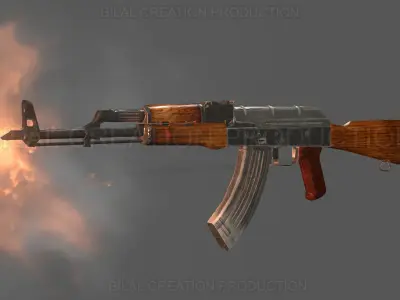 AK 47 RIFLE Low-poly 3D model