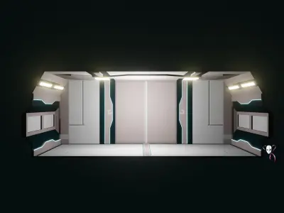 Sci-FI Panels - Combinable  Low-poly 3D model