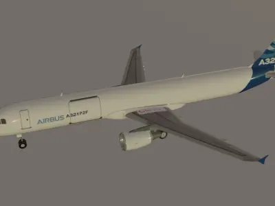 Airbus a321 p2f freighter low poly  3D model
