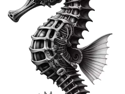 Mechanical Seahorse 3D Model  Sci Fi Steampunk Creature Design Low-poly 3D model purchase