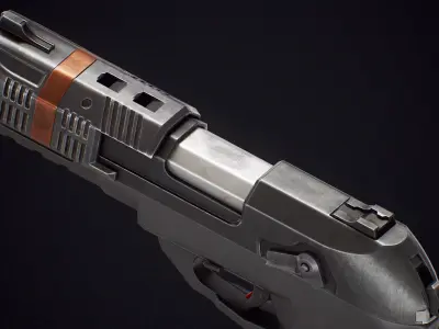 Cyberpunk Pistol Corporate Low-poly 3D model