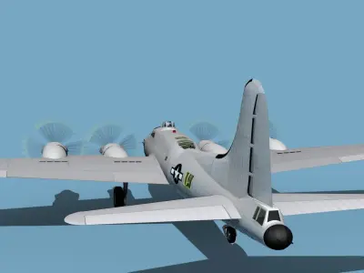Boeing B-38A Flying Fortress II HP V00 Bare metal 3D model