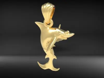 Shark Pendant Necklace Sea Animal Charm bracelet jewelry 3D print model