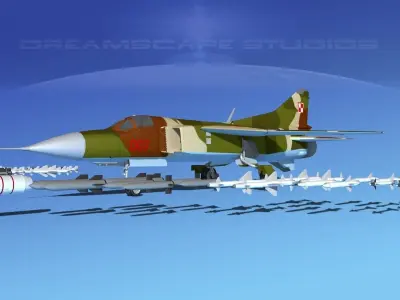 Mig-23 Fighter V15 Poland 3D model