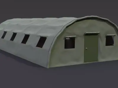 Military tent Low-poly 3D model