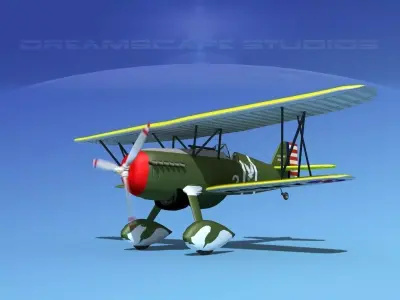 Curtiss P-6E Hawk V04 3D model
