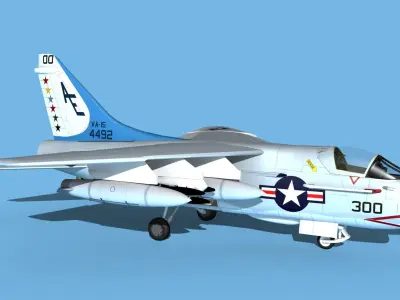 Chance Vought A-7C Corsair II V28 USN 3D model