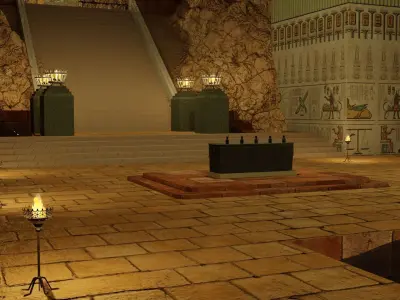 Egypt Soul Chamber Mystical Ritual Room with Sacred Water 3D model