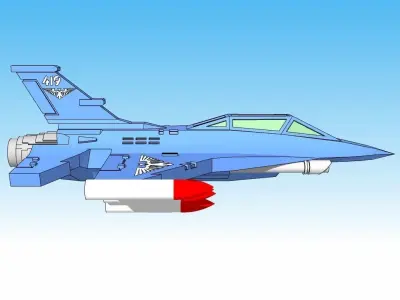 6mm and 8mm Steel Falcon Sci-Fi Fighter 3D print model