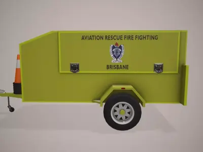 ARFF Support Trailer --395-- Low-poly 3D model