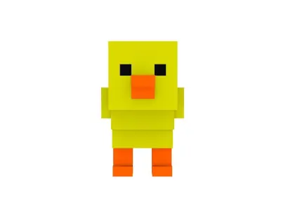 CHICK VOXEL ANIMAL Free low-poly 3D model