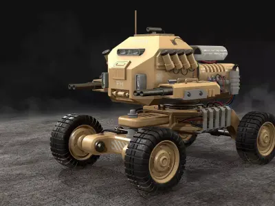 UGV Concept-1-Desert Low-poly 3D model