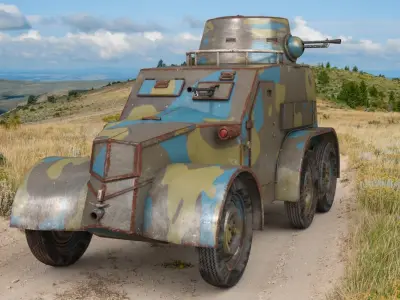 OA vz 30 Armoured Car Czechoslovak Vray 3D model