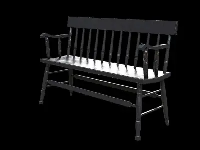 Bench8 victorian dining chair Low-poly 3D model