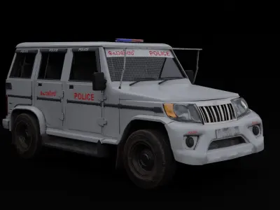 KERALA POLICE BOLERO JEEP Low-poly 3D model