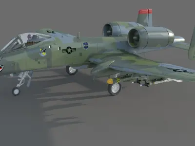 A-10 lightning military jet 3D model