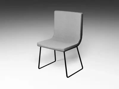 Chair with seat and legs Low-poly 3D model