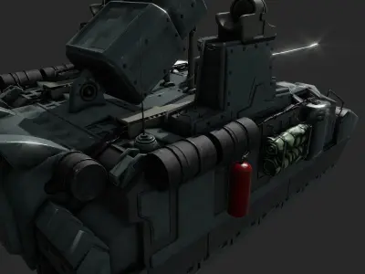 Sci-fi Tank Low-poly 3D model