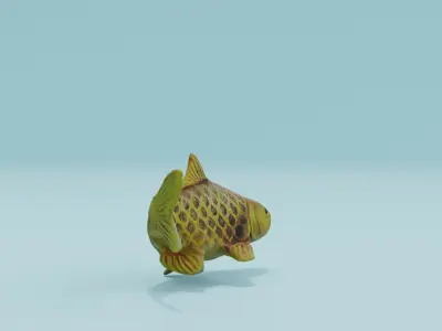 Golden Koi Fish Free low-poly 3D model