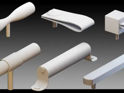 140 Cabinet Handles- High detail 3d models 3D model