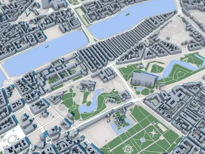 Part Of Copenhagen City Denmark 3D model