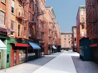 Chicago brick building 2 Low-poly 3D model