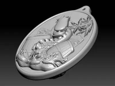 HM Ocean Palm Island Keychain 3D print model