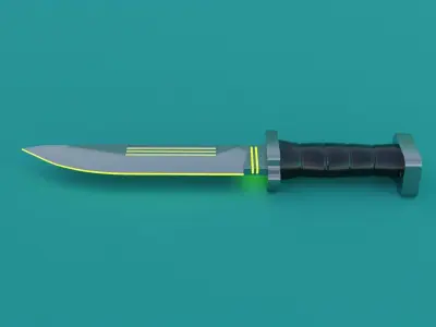 SCI-FI knife 3D model yellow 3D model