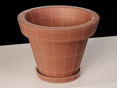 Flower Pots Free low-poly 3D model